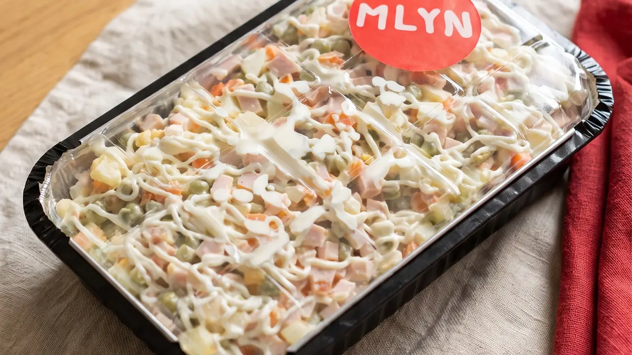 Салат оливье в лотке MLYN
